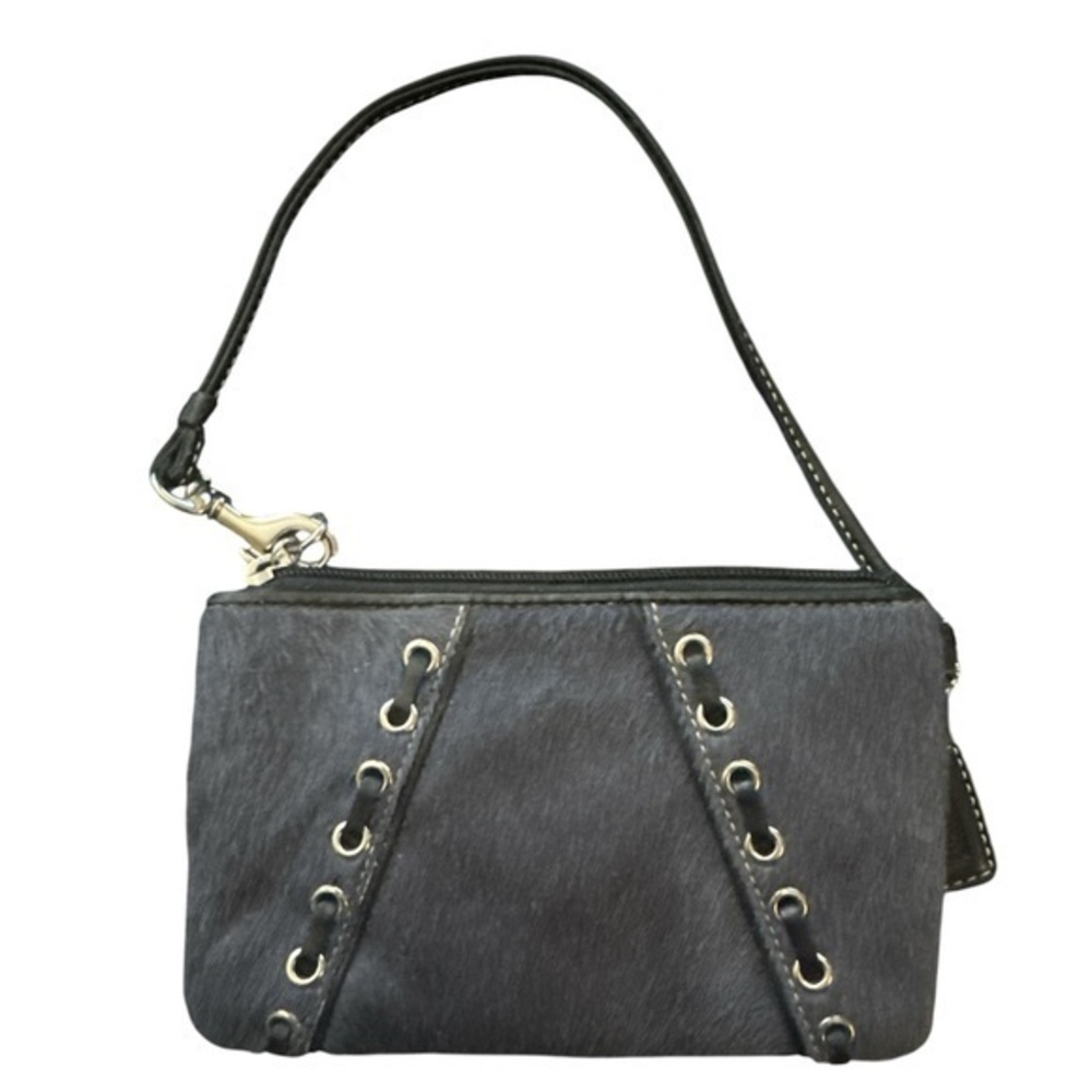 Coach Authentic Vintage Pewter Horsehair Wristlet Brand New EUC Y2K